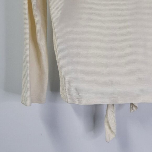 Madewell Texture and Thread Long Sleeve Ribbed Knit Crop Tie Front XS K4775 - Picture 9 of 11